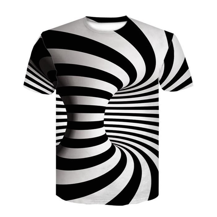 半袖Tシャツ おもしろ 3Dプリント トリックアート メンズ 渦 オプティカルイリュージョン メンズTシャツ クルーネック カジュアル｜mizusyou｜06