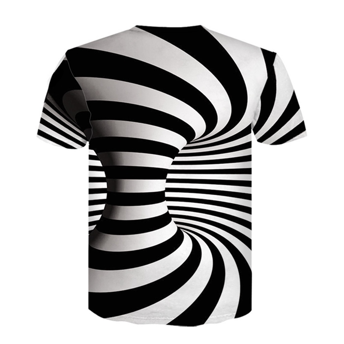 半袖Tシャツ おもしろ 3Dプリント トリックアート メンズ 渦 オプティカルイリュージョン メンズTシャツ クルーネック カジュアル｜mizusyou｜07