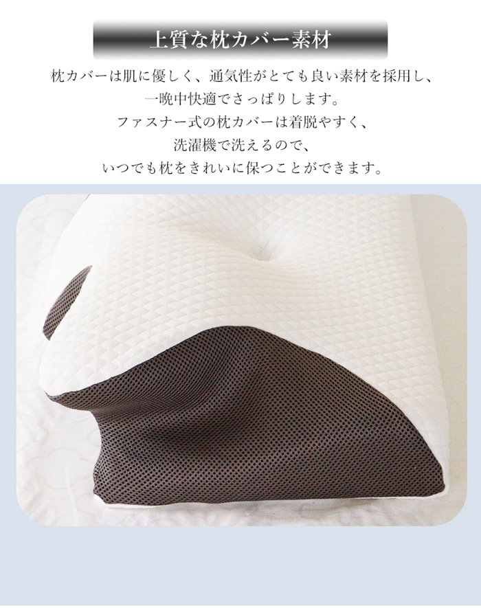 枕 低反発 まくら 美容 美髪 安眠枕 横向き寝 3D人間工学 プレゼント