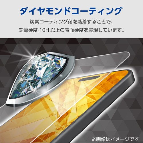 エレコム elecom iPhone 15 Plus ガラスフィルム 高透明 強化ガラス ゴリラ ダイヤモンドコート 薄型 0.21mm 表面硬度10H超 指紋防止 傷に強い 飛散防止 貼り付｜mj-v｜03