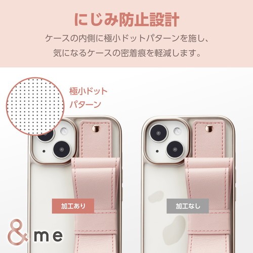 エレコム elecom iPhone 15 用 ケース ハイブリッド カバー 衝撃吸収 カメラレンズ保護設計 ハンドバンド付 ストラップホールシート付 &me リボンバンド｜mj-v｜06