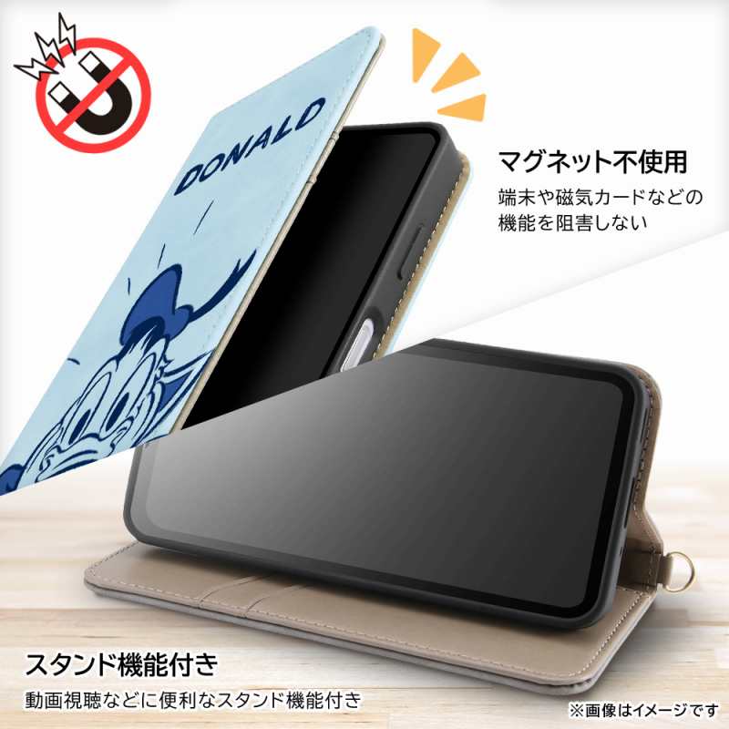 AQUOS wish3/『ディズニーキャラクター』/耐衝撃 手帳型レザーケース Raffine/驚くドナルド/怒るドナルド｜mj-v｜08