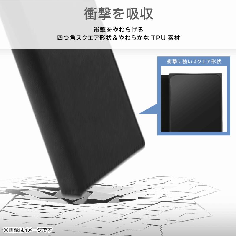 iPhone 15 Pro 耐衝撃 手帳型レザーケース KAKU Durable/トープ/ライトグレー｜mj-v｜04