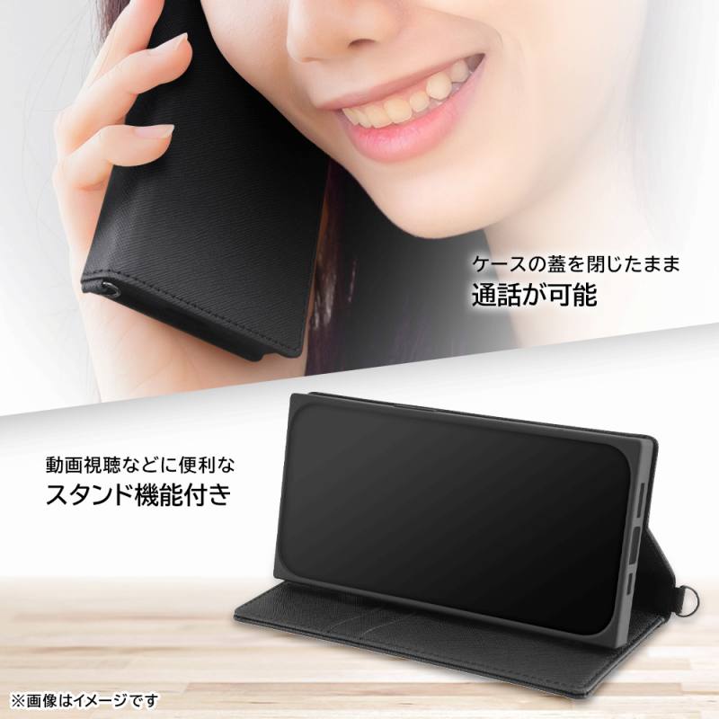 iPhone 15 Pro 耐衝撃 手帳型レザーケース KAKU Durable/トープ/ライトグレー｜mj-v｜06