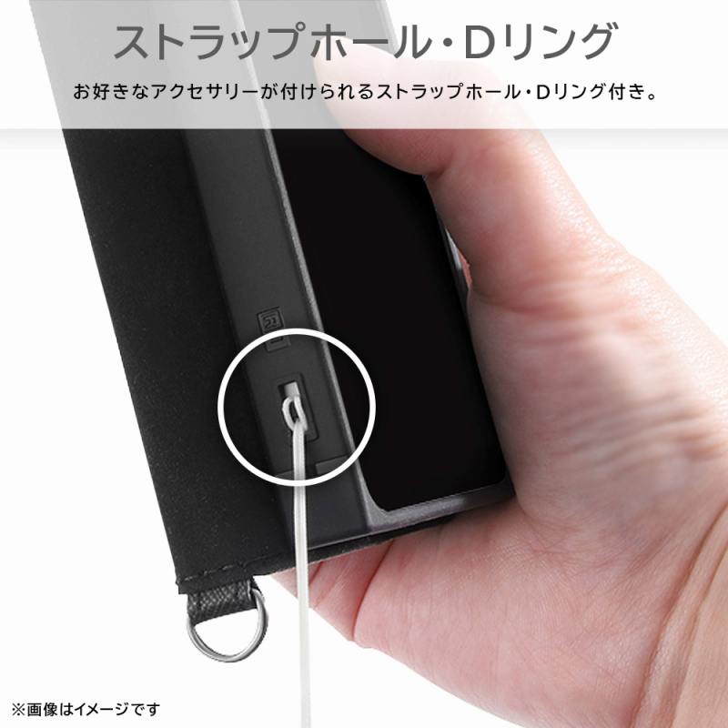 iPhone 15 Pro 耐衝撃 手帳型レザーケース KAKU Durable/トープ/ライトグレー｜mj-v｜07