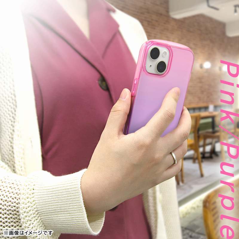 iPhone 15 Plus / 14 Plus 耐衝撃 TPUソフトケース グラデーション GREA/ピンク/パープル｜mj-v｜05
