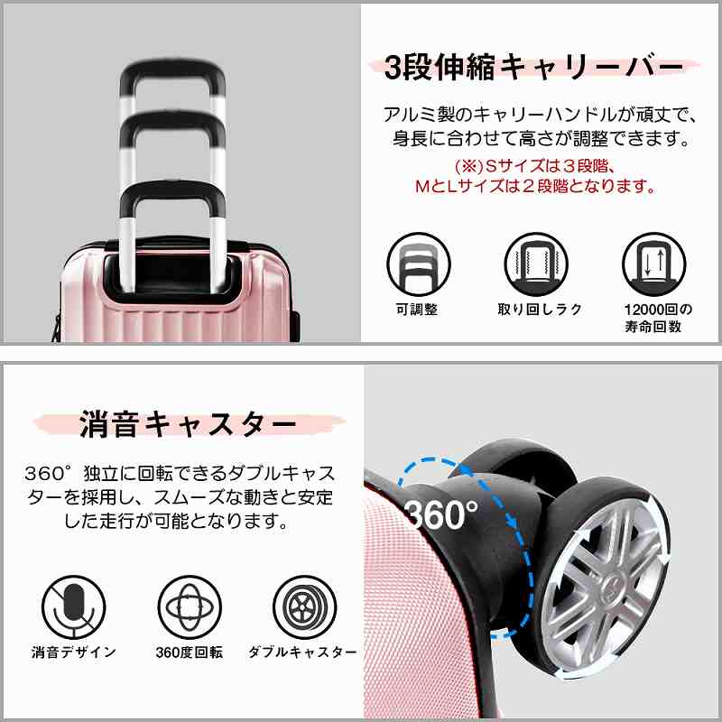 送料無料】スーツケース（New Trip） [NT-GB0201 ピンク S] : メイジエ