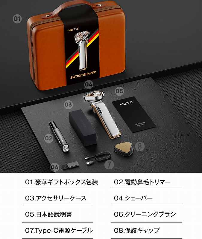 METZ 美顔器 シェーバー セット 送料無料】メンズシェーバー METZ（メッツ）シルバーブルー [S5-SV