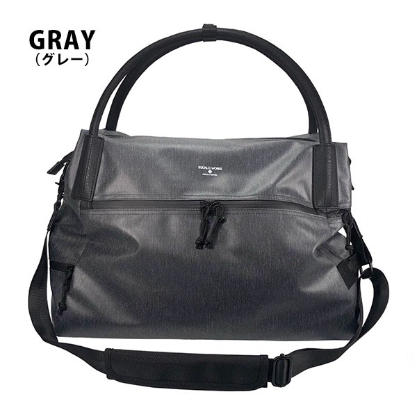 スクアーロ ワークス 耐水 ボストン ジムバッグ SQUALO WORKS 2Way Gym Boston Bag Black ブラック ショルダー 旅行 出張 通学 送料無料（沖縄は+900円）