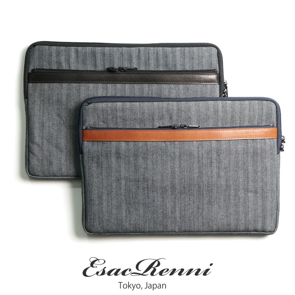 PCケース MacBook Pro 16インチ対応 スリープケース 2WAY 岡山製 ヘリンボーンデニム PCバッグ インナーケース  EsacRenni PC Sleeve Case16インチ MJSOFT