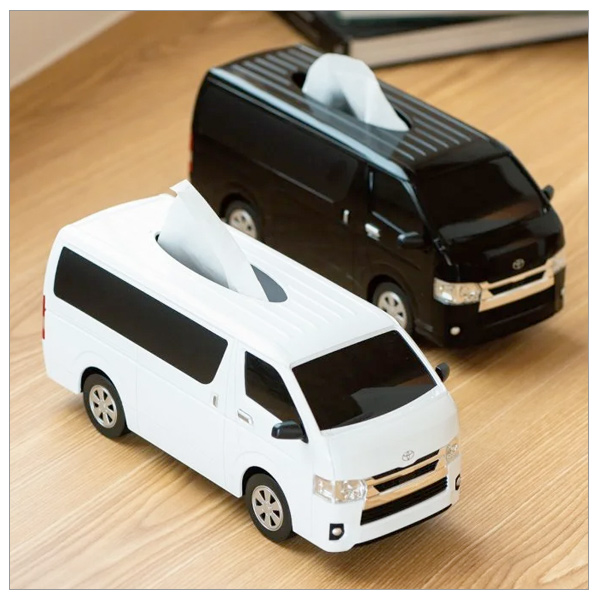 トヨタハイエース ティッシュ ケース TOYOTA HIACE ブラック ホワイト