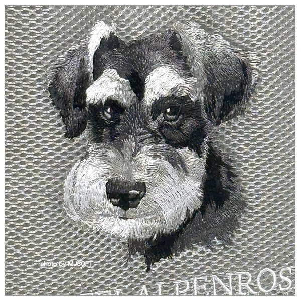 シュナウザーの刺繍がかわいい メッシュ コードトート 犬の刺繍