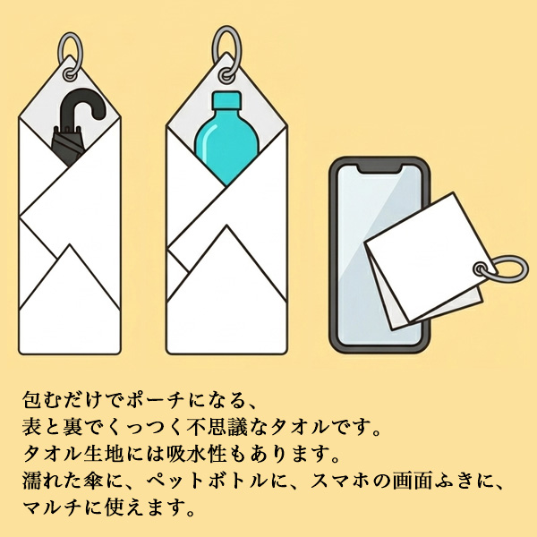 フレスコくっつくマルチタオル （シュナウザー／シマウマ）包むだけで