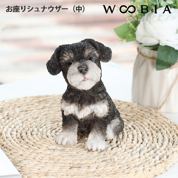 WOOBIA お座りシュナウザー黒白（中） H25170 ウービア かわいい