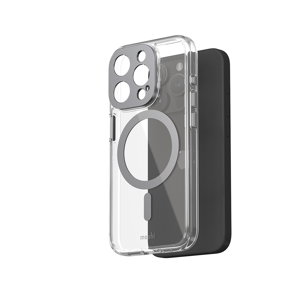 iPhone15 Pro対応 透明ケース moshi iGlaze for iPhone 15 Pro アルミニウム製 カメラカバー搭載 MagSafe対応 保護 TPU クリアケース 透明 マグセーフ対応｜mjsoft｜03