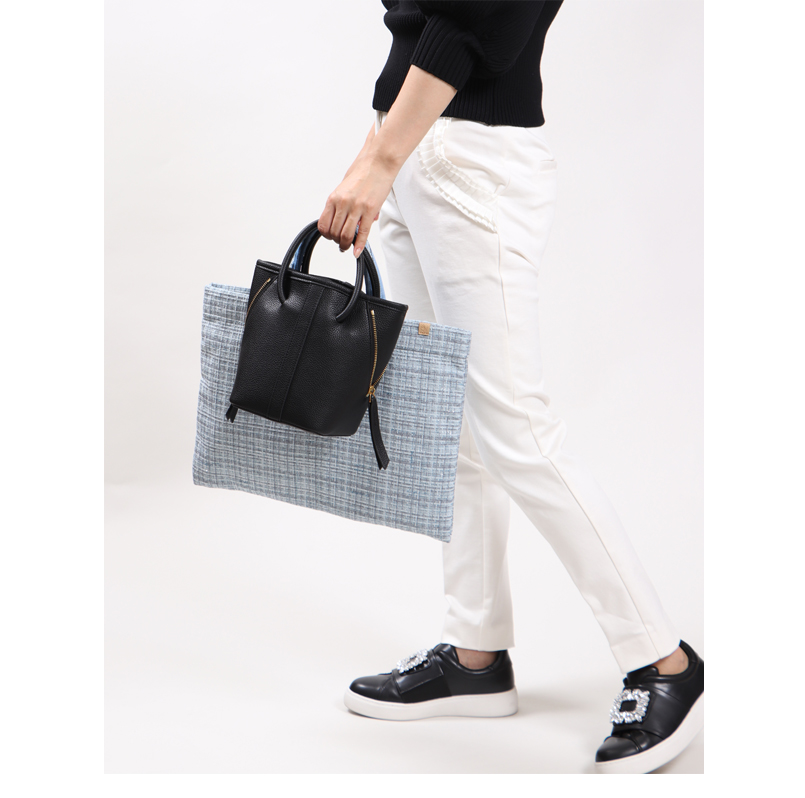 A4サイズ ラメ感ツイード素材 トートバッグ