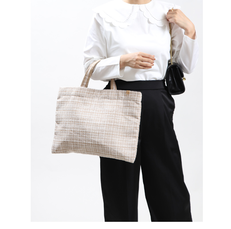 A4サイズ ラメ感ツイード素材 トートバッグ