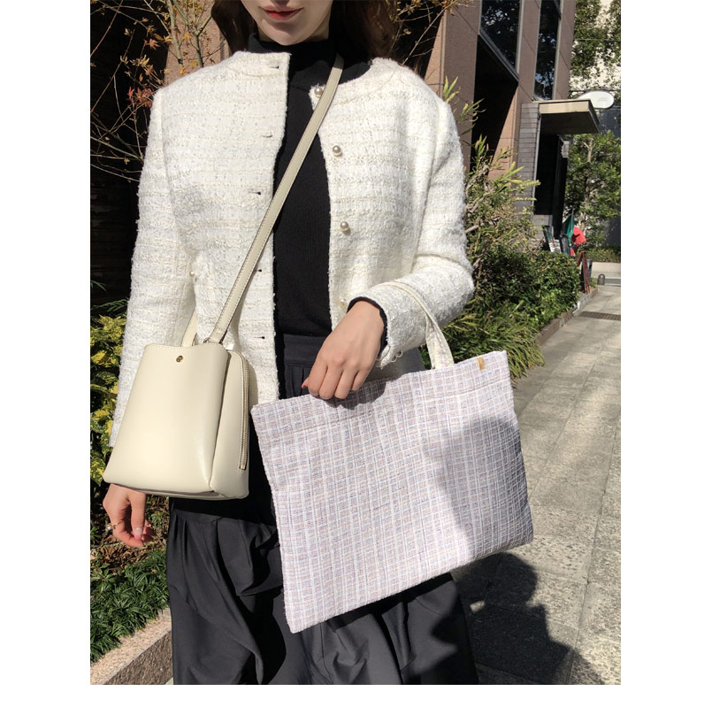 A4サイズ ラメ感ツイード素材 トートバッグ