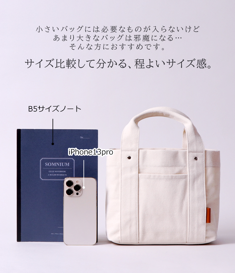 三層式 キャンバスミニトートバッグ
