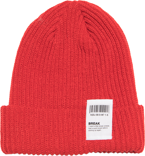 ニット帽 送料無料 リブ シンプル 帽子 ネオン カラー タグ 男女兼用 アクリル 全８色(アイボリー・ピンク・オレンジ・黄色・赤・グレー・黒・ネイビー) |  | 05