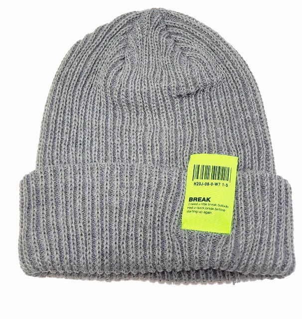 ニット帽 送料無料 リブ シンプル 帽子 ネオン カラー タグ 男女兼用 アクリル 全８色(アイボリー・ピンク・オレンジ・黄色・赤・グレー・黒・ネイビー) |  | 02