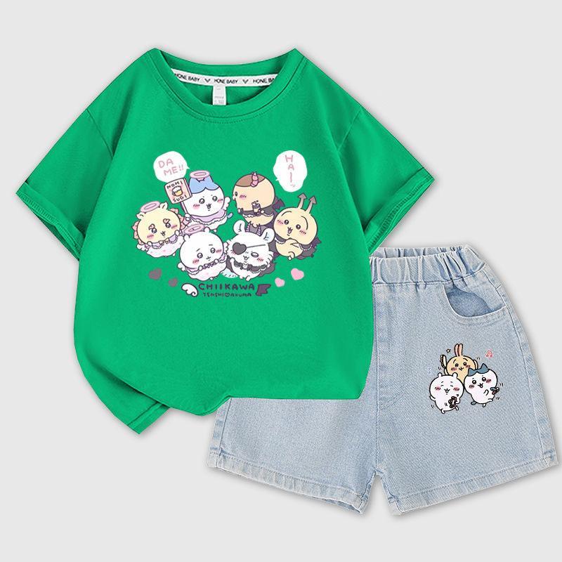 ちいかわ 服 上下セット ウサギ モモンガ キッズ　子供 シャツ 半袖 春夏秋用 快適　かわいい プレゼント ギフト 子部屋着 寝間着 キッズ パジャマ 上｜mk-apparel-store｜13