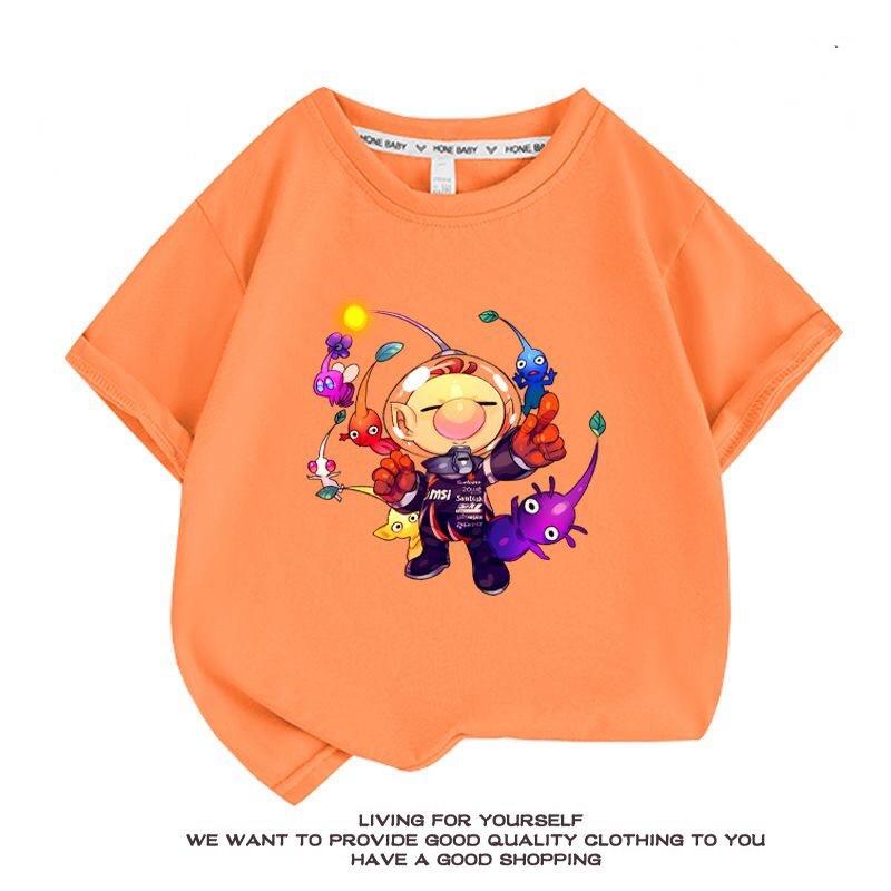 【おまけ付き】ピクミン Pikmin ピクミン 子供服 半袖Tシャツ 通気性 肌着 柔らかい 100%綿 丸首 男の子 女の子 子ども服 小学生 トップス｜mk-apparel-store｜05