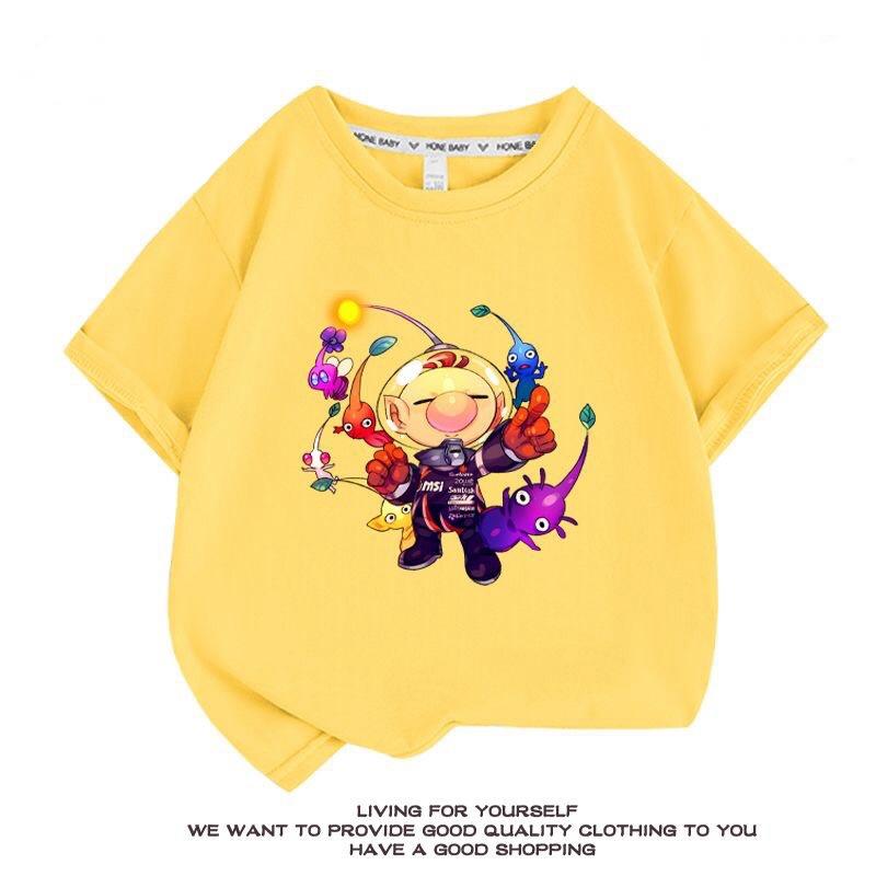 【おまけ付き】ピクミン Pikmin ピクミン 子供服 半袖Tシャツ 通気性 肌着 柔らかい 100%綿 丸首 男の子 女の子 子ども服 小学生 トップス｜mk-apparel-store｜06