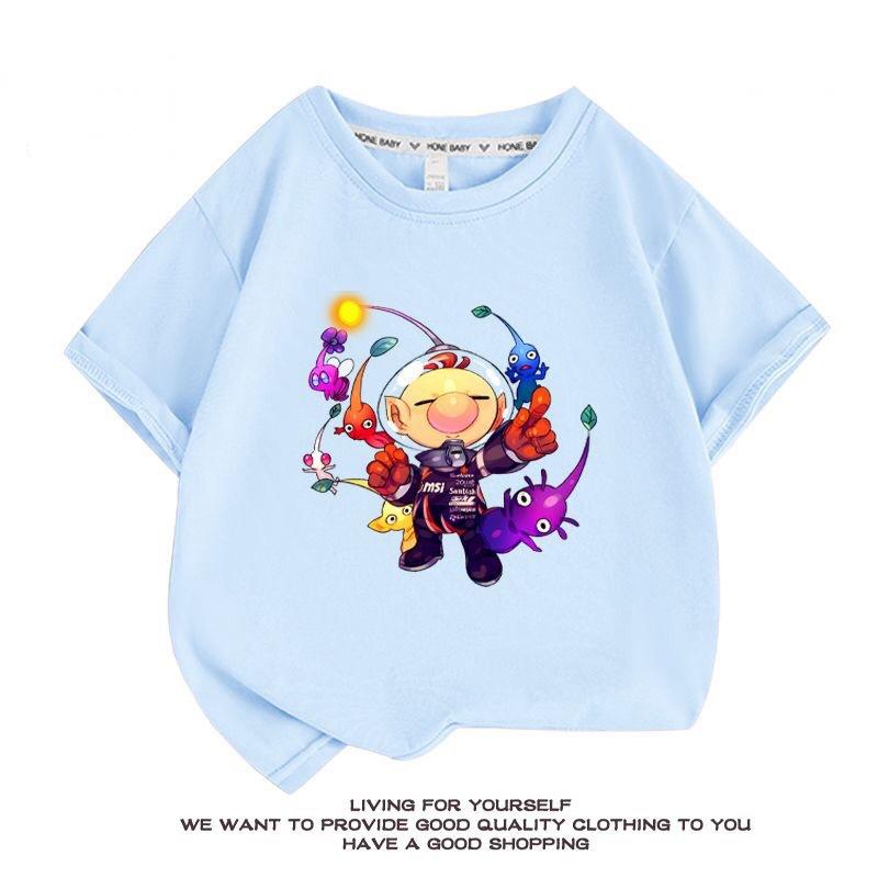 【おまけ付き】ピクミン Pikmin ピクミン 子供服 半袖Tシャツ 通気性 肌着 柔らかい 100%綿 丸首 男の子 女の子 子ども服 小学生 トップス｜mk-apparel-store｜08