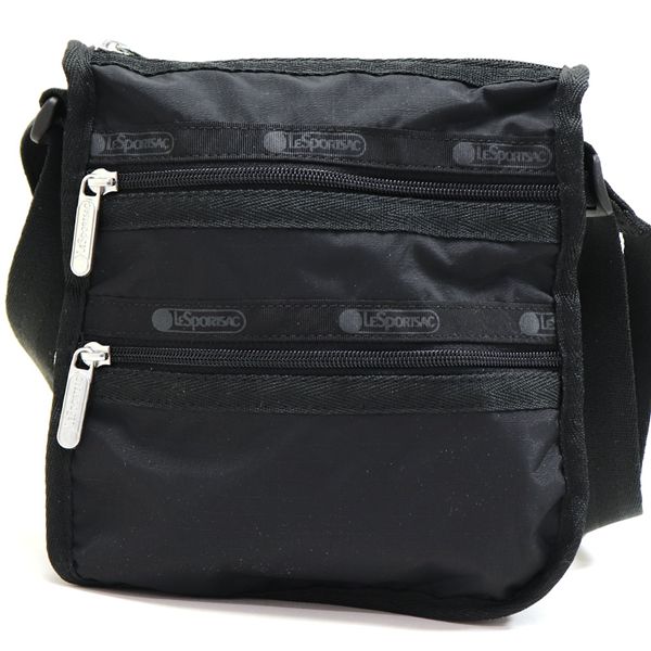 美品　レスポートサック　 3ジップポケット ショルダーバッグ ブラック LeSportsac* 3 ZIP CROSSBODYサンダー ミニショルダーバッグ