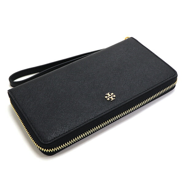 【美品】TORY BURCHトリーバーチ 長財布 薄型 黒× 茶 TORY BURCH トリーバーチ 長財布 レディース Wallet ラウンド