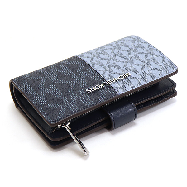 【新品】マイケルコース 35F4STVF6B BLACK MULTI (ブラックマルチ) 財布 二つ折り財布 MICHAEL KORS JET SET TRAVEL MK シグネチャー ツートン ロゴ ミディアム ウォレット アウトレット レディース MICHAEL KORS（マイケルコース） 二つ折り財布 レディース MICHAEL