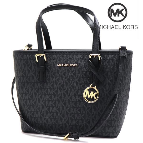 MICHAEL KORS ブラック トートバッグ MKロゴ付き MICHAEL KORS（マイケルコース） トートバッグ レディース MICHAEL