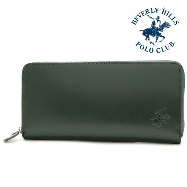 BEVERLY HILLS POLO CLUB ラウンド長財布 BHG-M1001 GREEN/D.BR BEVERLY HILLS POLO CLUB ビバリーヒルズ ポロクラブ 長財布