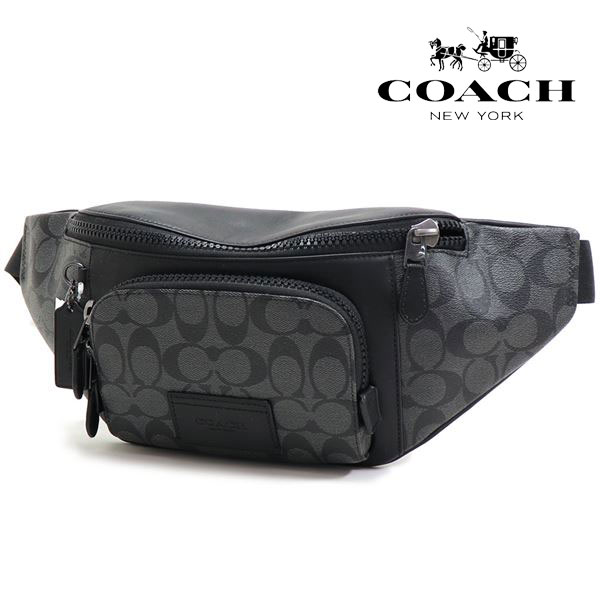 COACH（コーチ） ボディバッグ メンズ 斜め掛け チャコール ブラック