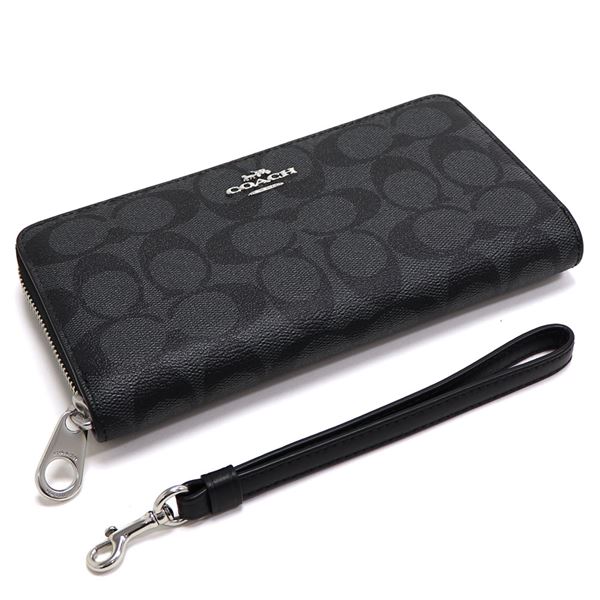 COACH コーチ シグネチャーラウンドファスナー 長財布 C4452 楽天市場】コーチ COACH 財布 長財布 C4452 ストラップ付