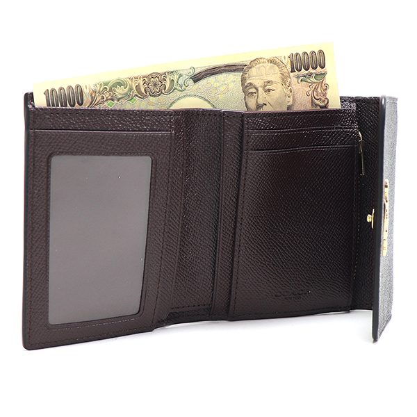 COACH コーチ 三つ折り財布 レディース Wallet ブラック CF427