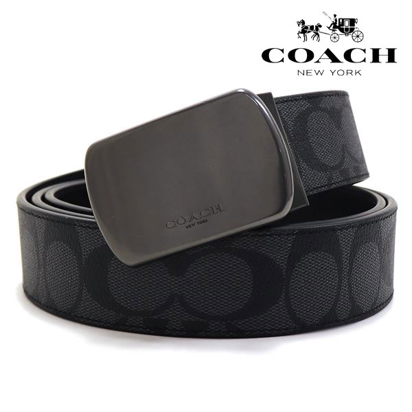 COACH（コーチ） ベルト メンズ COACH Belt リバーシブル仕様 ブラック