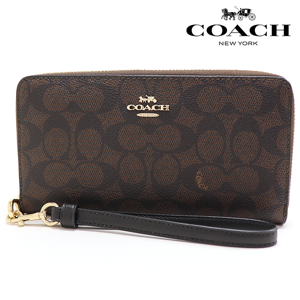 【美品】COACH コーチ ラウンドファスナー長財布 COACH コーチ ラウンドファスナー長財布 シグネチャー