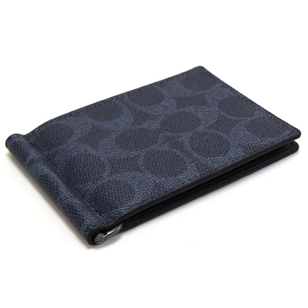 美品 COACH コーチ マネークリップ 小銭入れ シグネチャー PVC レザー COACH（コーチ） 二つ折り財布 メンズ レディース COACH Wallet