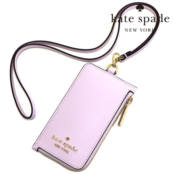 ■新品同様■ kate spade ケイトスペード PWRU7852 レザー ケース パース カードケース パスケース ピンク系 FM4017 ケイトスペード(KATESPADE)|パスケース付きコインケース|【ハードオフ