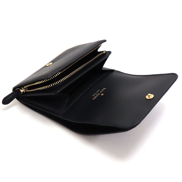 新品 ケイトスペード kate spade 2つ折り財布 SMALL FLAP WALLET ブラック kate spade NEW YORK（ケイト・スペード ニューヨーク） ケイト