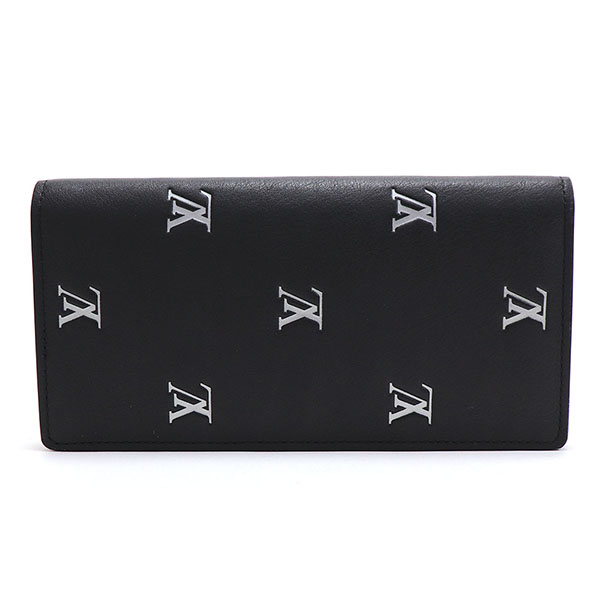 Louis Vuitton 二つ折り財布 ブラック チェック LOUIS VUITTON ルイ・ヴィトン 二つ折り財布 ポルトフォイユ