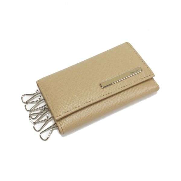 プラダ キーケース レディース PRADA key case 6連 キーホルダー SABBIA ベージュ 1PG222 2DAG F0036  ギフトラッピング無料