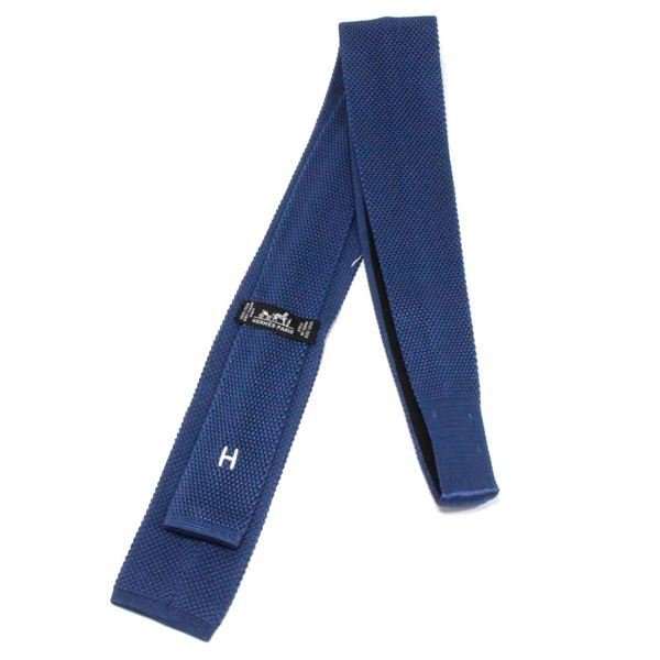 エルメス ネクタイ メンズ HERMES tie シルク 100% ブルー 903046T 02