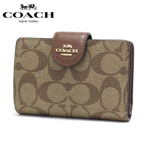 COACH　コーチ　C0082　二つ折り財布　ライトカーキ×ライトサドル Amazon | [コーチ] COACH 財布(二つ折り財布) FC0082 C0082