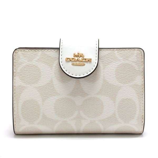 COACH　コーチ　C0082　二つ折り財布　チョーク×グレイシャーホワイト COACH（コーチ） 二つ折り財布 レディース COACH Wallet シグネチャー