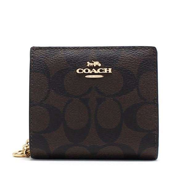 コーチ COACH 二つ折りミニシグネチャーCチャーム ラウンドジップウォレット COACH（コーチ） 二つ折り財布 レディース COACH C チャーム スナップ
