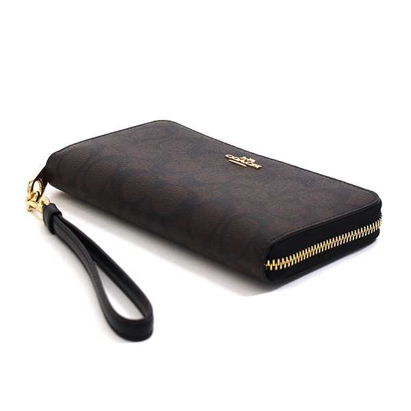 COACH（コーチ） ラウンドファスナー長財布 レディース ブラウン