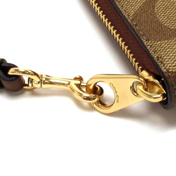 COACH 長財布 カーキサドル ストラップ付き値下げ中 コーチ アウトレット COACH 長財布 レディース カーキ サドル 2